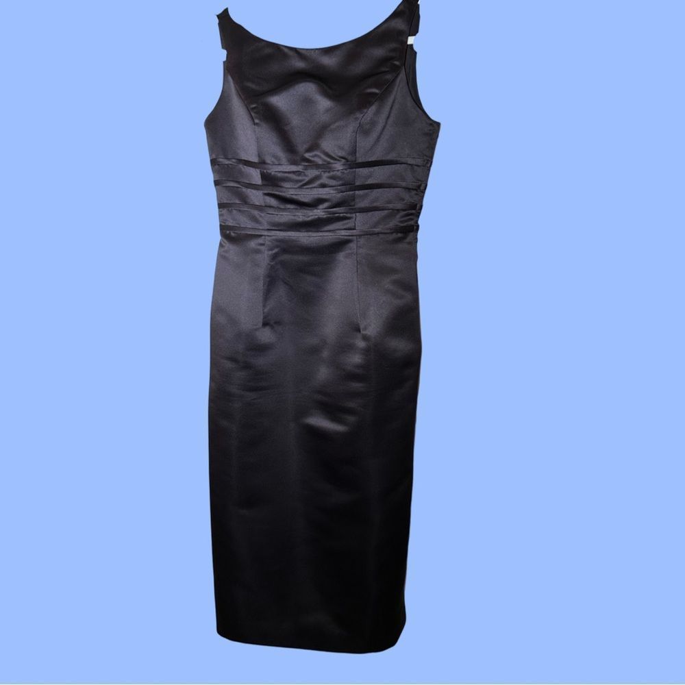 Vintage Women's dress satin cocktail wiggle exposed back no tag 90s Y2k medium